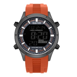 Mens Digital Orange Silicone Watch 47mm