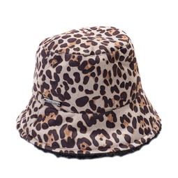 Reversible Faux Suede and Leopard Printed Bucket Hat