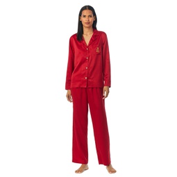 Womens 2-Pc. Satin Pajamas Set