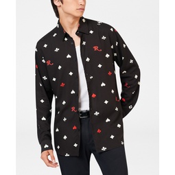 Mens Rolling Stone Collaboration Card Suits Print Shirt