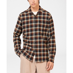 Mens Brushed Ombre Plaid Shirt