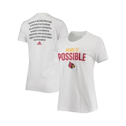 Womens White Louisville Cardinals More Is Possible T-shirt