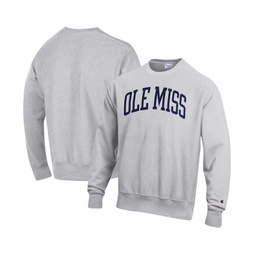 Mens Heathered Gray Ole Miss Rebels Arch Reverse Weave Pullover Sweatshirt