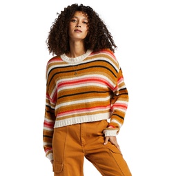Juniors So Bold Striped Crewneck Sweater