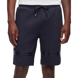 Mens Mirror-Effect Relaxed-Fit Shorts