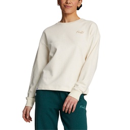 Womens Live In Cotton French Terry Crewneck Top
