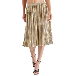 Womens Darcy Metallic-Foil-Knit Midi Skirt