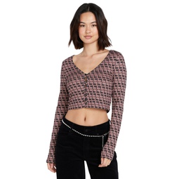 Juniors Disco Rodeo Long-Sleeve Cropped Top