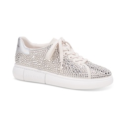 Womens Lift Crystal Lace-Up Sneakers