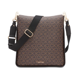 Fay Large Adjustable Signature Crossbody with Magnetic Top Closure