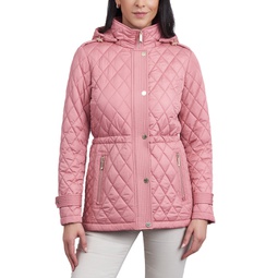Womens Quilted Hooded Anorak Coat