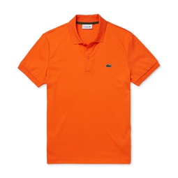 Mens Short Sleeve Button-Placket Logo Polo Shirt