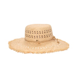 Open Work and Fringe with Raffia Sun Hat