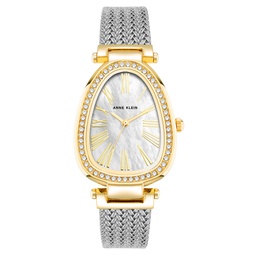 Womens Quartz Two-Tone Stainless Steel Mesh Watch 36mm