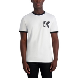 Mens Large K Logo Chest with Contrasting Neck and Armholes T-shirt