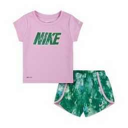 Toddler Girls Dri-Fit Short Sleeve T-shirt and Shorts Set