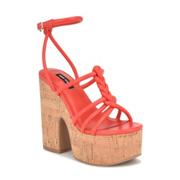 Womens Olander Round Toe Strappy Wedge Sandals