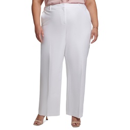 Plus Size Mid-Rise Belted Wide-Leg Pants