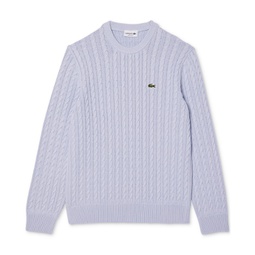 Mens Regular-Fit Cable-Knit Crewneck Sweater