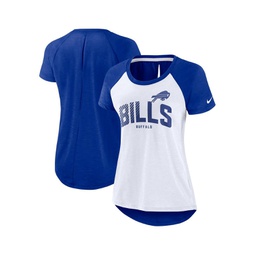 Womens White Heather Scarlet Buffalo Bills Back Slit Lightweight Fashion T-shirt