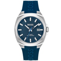 BOSS Mens Walker Quartz Basic Calendar Blue Silicone Watch 41mm