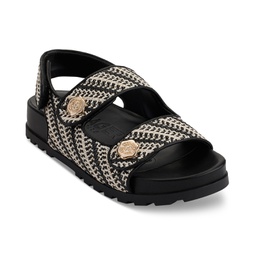 Womens Bindi Button Woven Platform Sandals