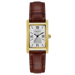Womens Brown Leather Strap Watch 21x33mm