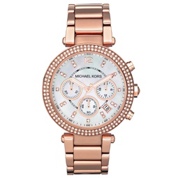 Womens Chronograph Parker Rose Gold-Tone Stainless Steel Bracelet Watch 39mm MK5491