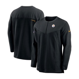 Mens Black Pittsburgh Steelers Sideline Half-Zip UV Performance Jacket