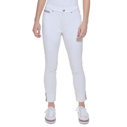 Womens Tribeca TH Flex Raw-Cuff Skinny Jeans