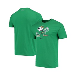 Mens Kelly Green Notre Dame Fighting Irish Mascot Logo Performance Cotton T-shirt