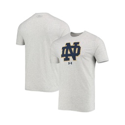 Mens Heathered Gray Notre Dame Fighting Irish School Logo Performance Cotton T-shirt