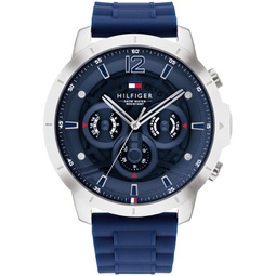 Mens Navy Silicone Strap Watch 50mm