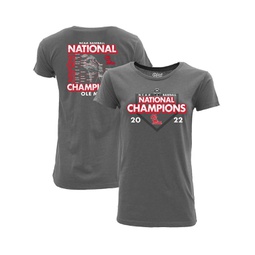 Womens Heathered Gray Ole Miss Rebels 2022 NCAA Mens Baseball College World Series Champions Schedule T-shirt