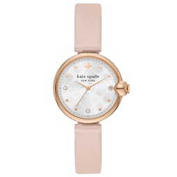 Kate Spade Womens Chelsea Park Three-Hand Date Pink Leather Strap Watch 32mm