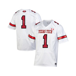 Mens #1 White Texas Tech Red Raiders Throwback Replica Jersey