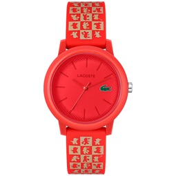 Womens 12.12 Chinese New Year Red Silicone Strap Watch 36mm