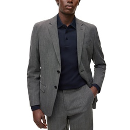 Mens Slim-Fit Suit in Micro-Patterned Performance-Stretch Cloth