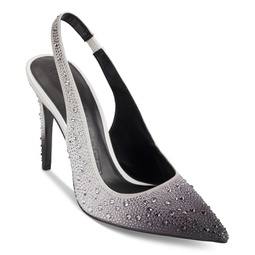 Womens Slip-On Pointed-Toe Slingback Pumps