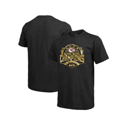 Mens Threads Black Kansas City Chiefs Super Bowl LVII Champions Luxe Foil Tri-Blend T-shirt