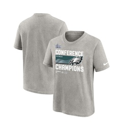 Big Boys Gray Philadelphia Eagles 2022 NFC Champions Locker Room Trophy Collection T-shirt