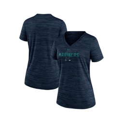 Womens Navy Seattle Mariners Authentic Collection Velocity Practice Performance V-Neck T-shirt