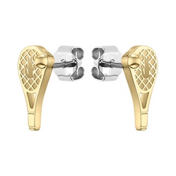 Gold Tone Tennis Racket Earrings