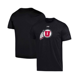 Mens Black Utah Utes School Logo Performance Cotton T-shirt