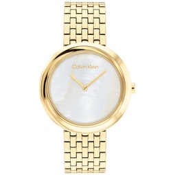 Womens 2H Quartz Gold-Tone Stainless Steel Bracelet Watch 34mm