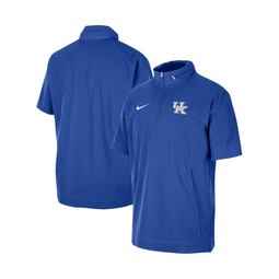 Mens Royal Kentucky Wildcats Coaches Quarter-Zip Short Sleeve Jacket