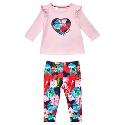 Baby Girls Top and Floral Print Leggings 2 Piece Set