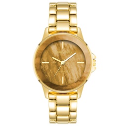 Womens Quartz Gold-Tone Alloy Bracelet Watch 30mm