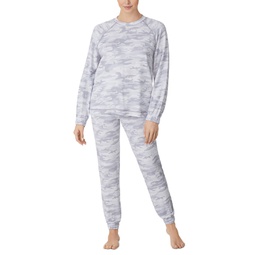 Womens 2-Pc. Brushed French Terry Jogger Pajamas Set