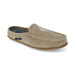 Womens Collins Washed Twill Fabric Moccasin Mule Slippers